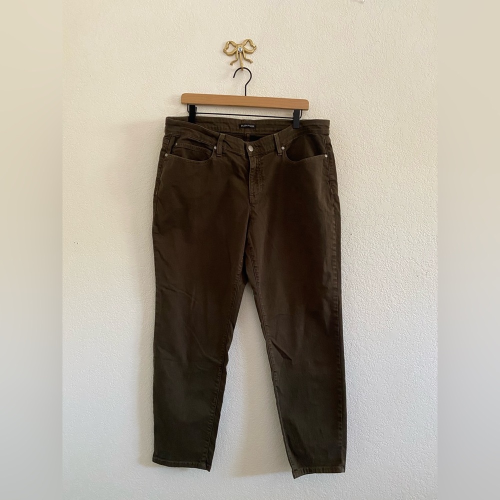 Eileen Fisher Women’s Green Organic Cotton Denim Pant 5 Pocket